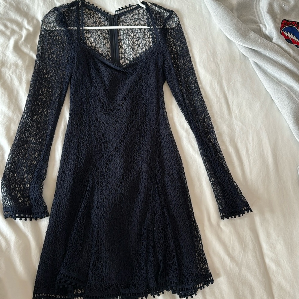 Nicholas- Short long sleeve navy dress